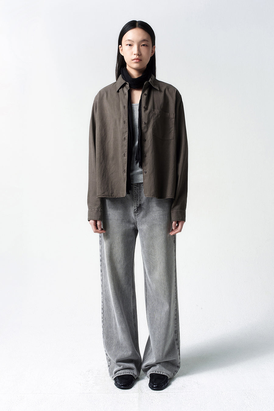 Insilence - Tencel Dyed Shirt (Ash Brown) product image 4 | TRAB K-Fashion Australia