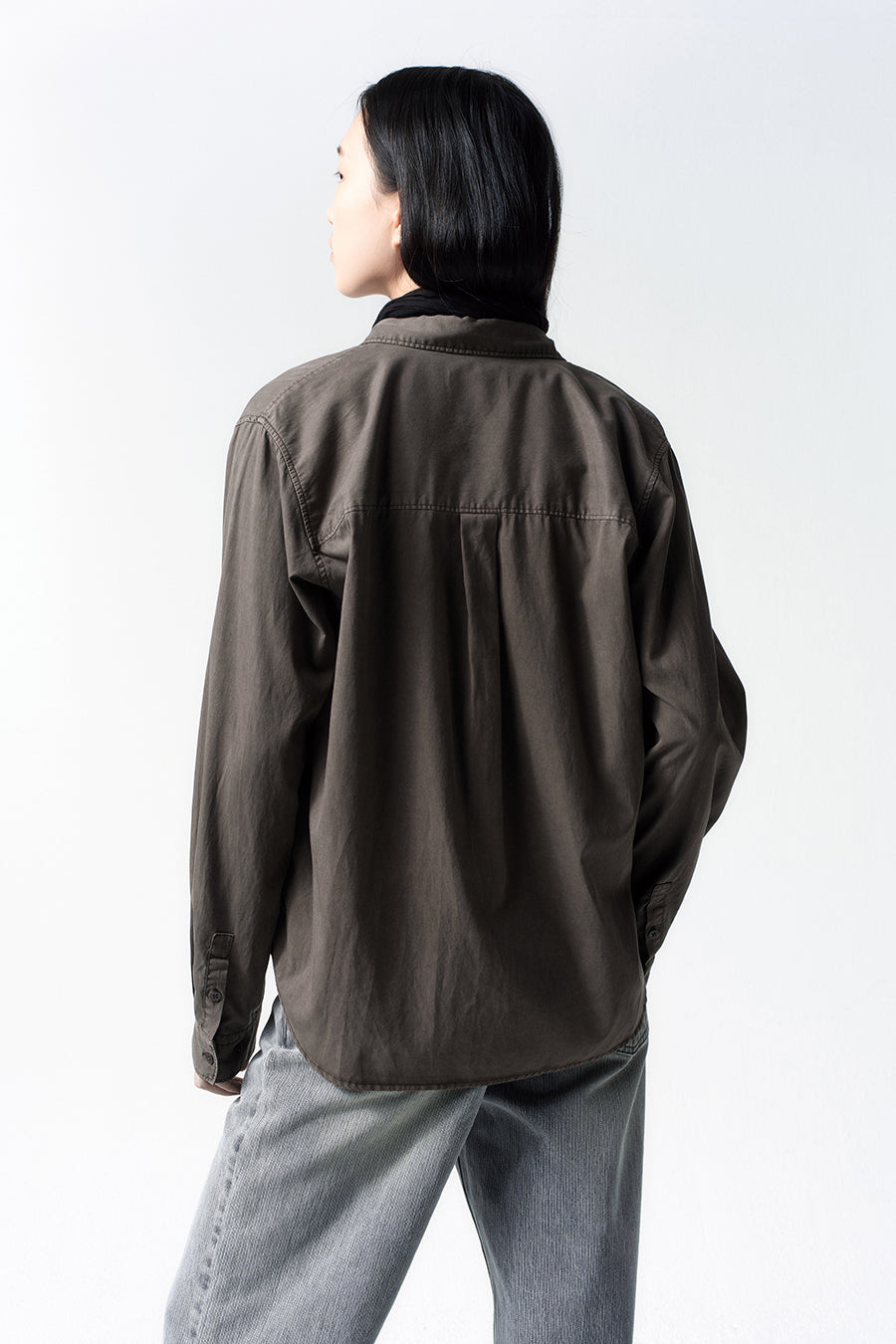 Insilence - Tencel Dyed Shirt (Ash Brown) product image 6 | TRAB K-Fashion Australia