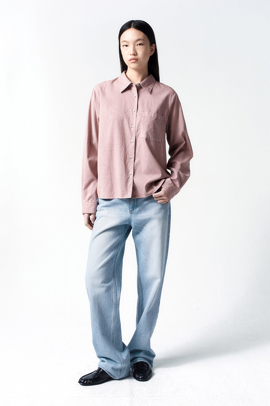 Insilence - Tencel Dyed Shirt (Ash Pink) product image 2 | TRAB K-Fashion Australia