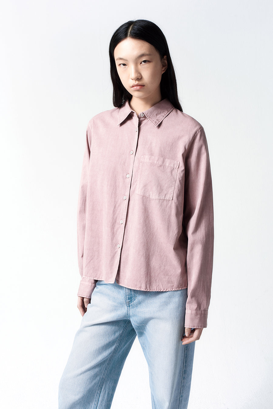 Insilence - Tencel Dyed Shirt (Ash Pink) product image 4 | TRAB K-Fashion Australia