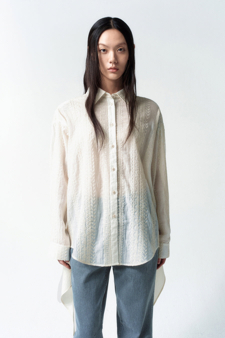 Insilence - Lace Tide Shirt (Ivory) product image 1 | TRAB K-Fashion Australia