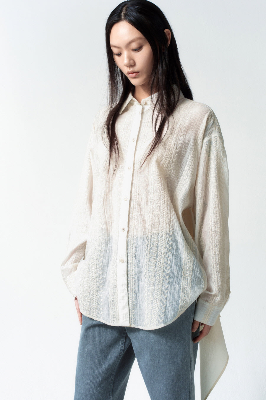 Insilence - Lace Tide Shirt (Ivory) product image 4 | TRAB K-Fashion Australia