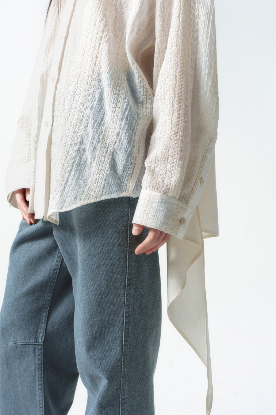 Insilence - Lace Tide Shirt (Ivory) product image 7 | TRAB K-Fashion Australia