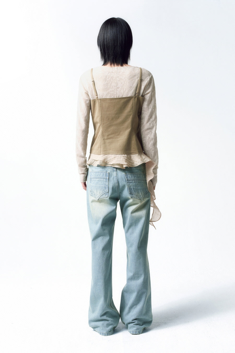 Insilence - Stud Ruffle Bustier (Brown) product image 3 | TRAB K-Fashion Australia