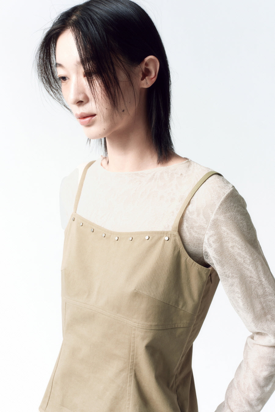 Insilence - Stud Ruffle Bustier (Brown) product image 5 | TRAB K-Fashion Australia