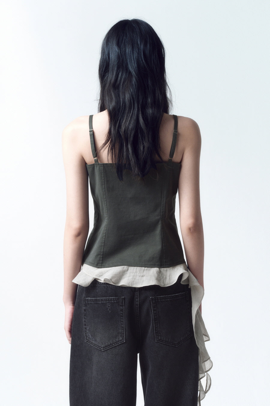 Insilence - Stud Ruffle Bustier (Charcoal) product image 5 | TRAB K-Fashion Australia