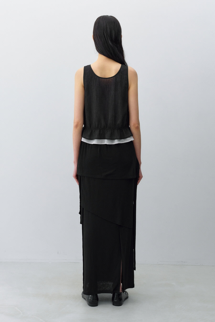 Insilence - Double Layer Sleeveless Top (Black) product image 6 | TRAB K-Fashion Australia