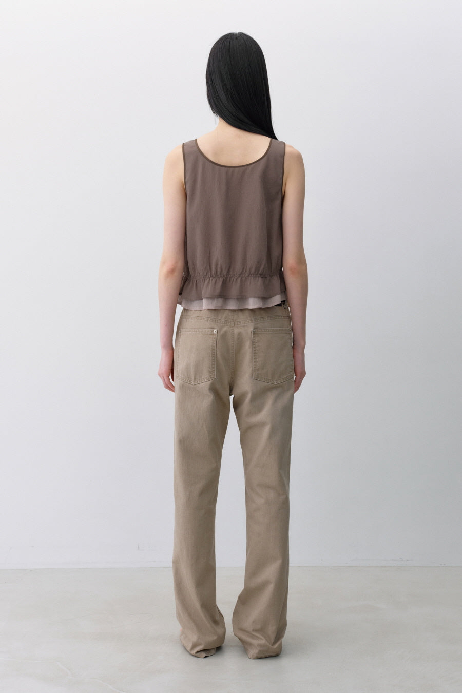 Insilence - Double Layer Sleeveless Top (Mocha) product image 6 | TRAB K-Fashion Australia