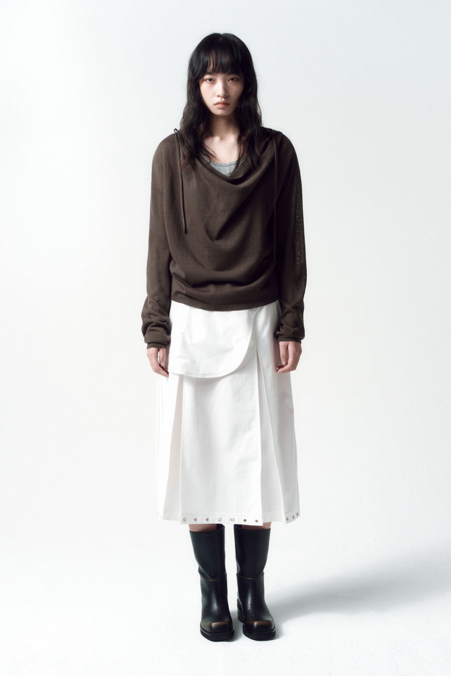Insilence - Eyelet Layered Skirt (White) product image 2 | TRAB K-Fashion Australia