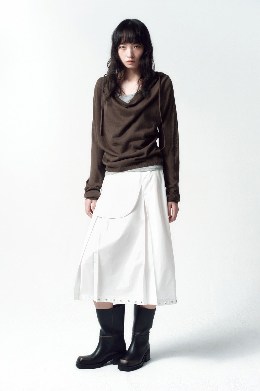 Insilence - Eyelet Layered Skirt (White) product image 6 | TRAB K-Fashion Australia
