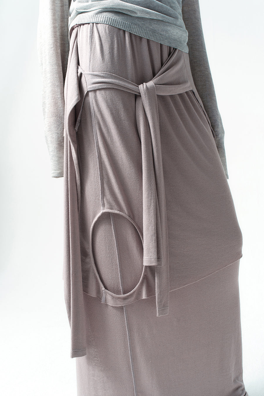 Insilence - 3-Layer Maxi Skirt (Ash Beige) product image 7 | TRAB K-Fashion Australia