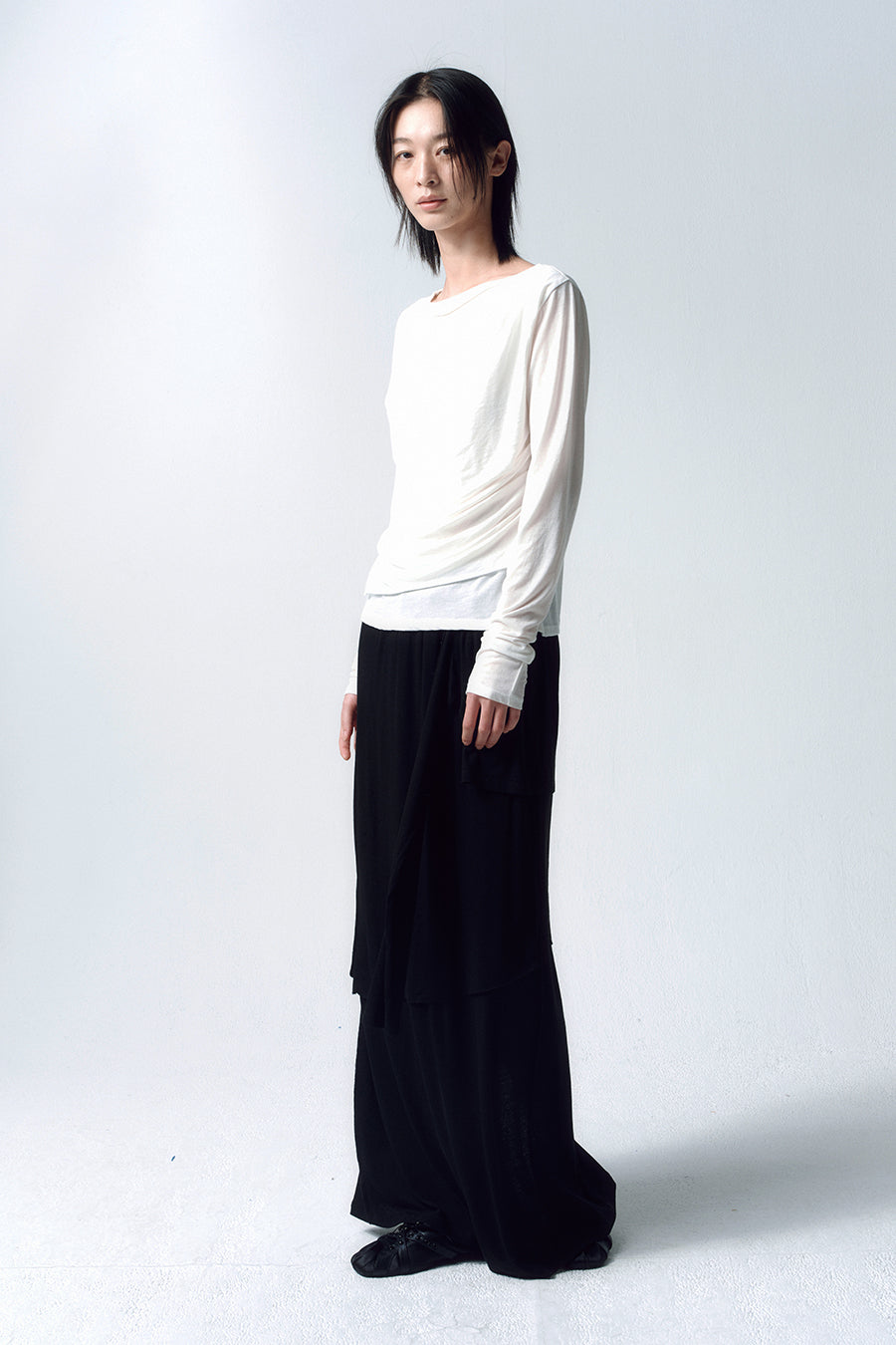 Insilence - 3-Layer Maxi Skirt (Black) product image 1 | TRAB K-Fashion Australia