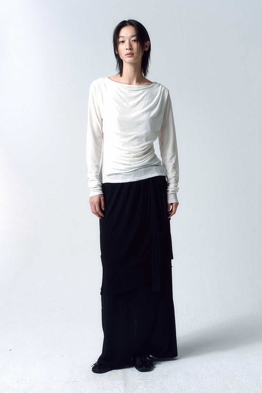 Insilence - 3-Layer Maxi Skirt (Black) product image 3 | TRAB K-Fashion Australia