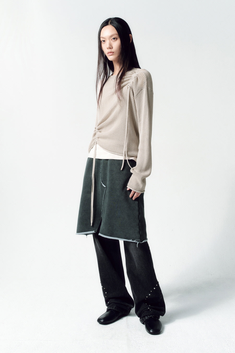 Insilence - Cutout Sweat Skirt (Charcoal) product image 6 | TRAB K-Fashion Australia