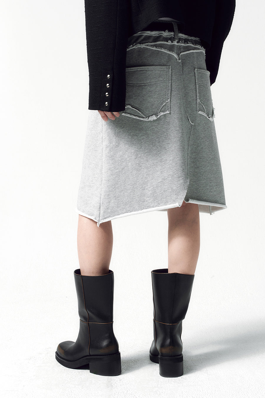 Insilence - Cutout Sweat Skirt (Melange Grey) product image 5 | TRAB K-Fashion Australia