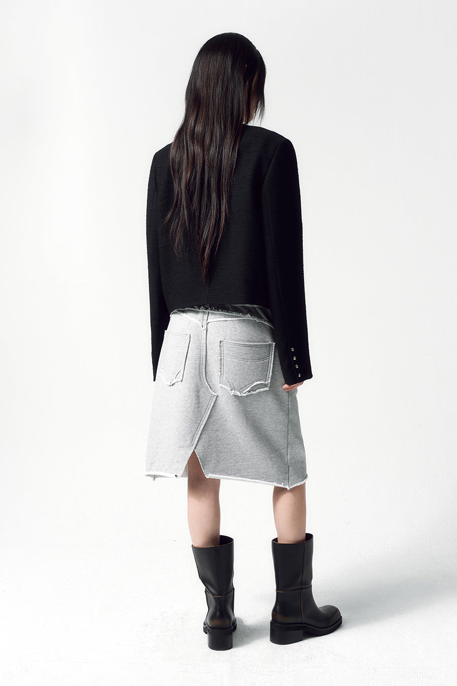 Insilence - Cutout Sweat Skirt (Melange Grey) product image 6 | TRAB K-Fashion Australia