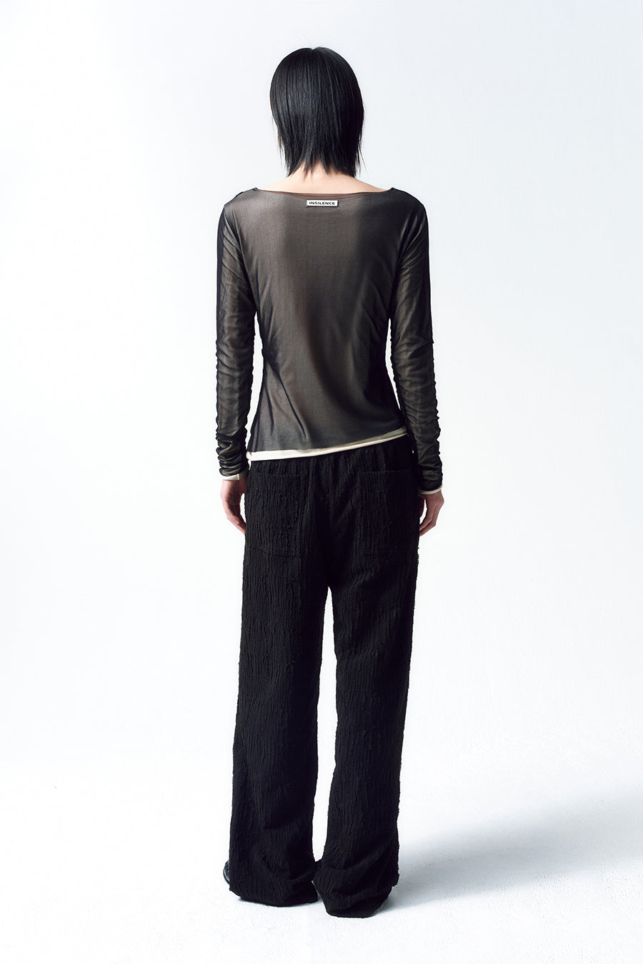 Insilence - Mesh Drape Long Sleeve (Black) product image 6 | TRAB K-Fashion Australia
