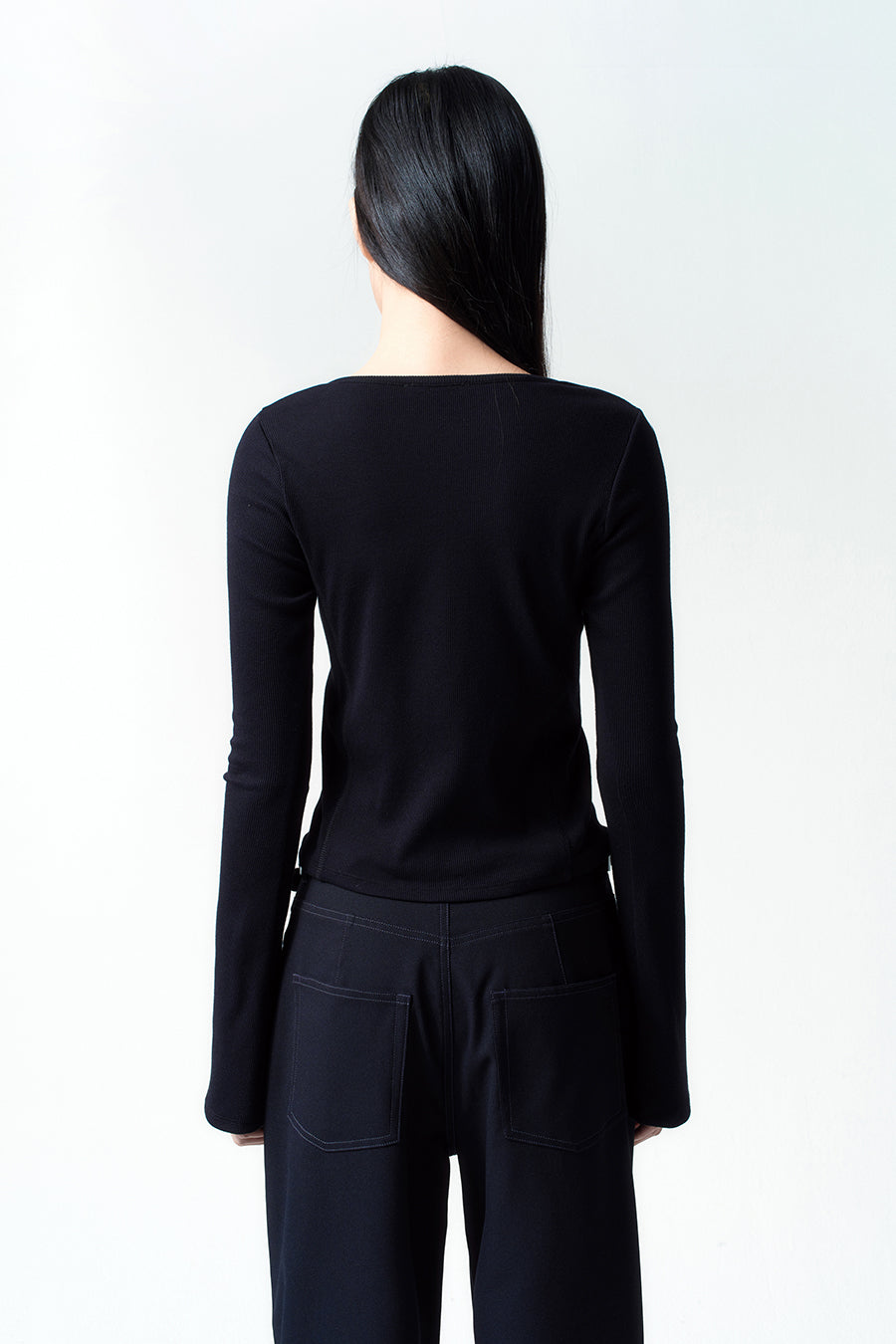 Insilence - Lace-up long sleeve (Black) product image 2 | TRAB K-Fashion Australia