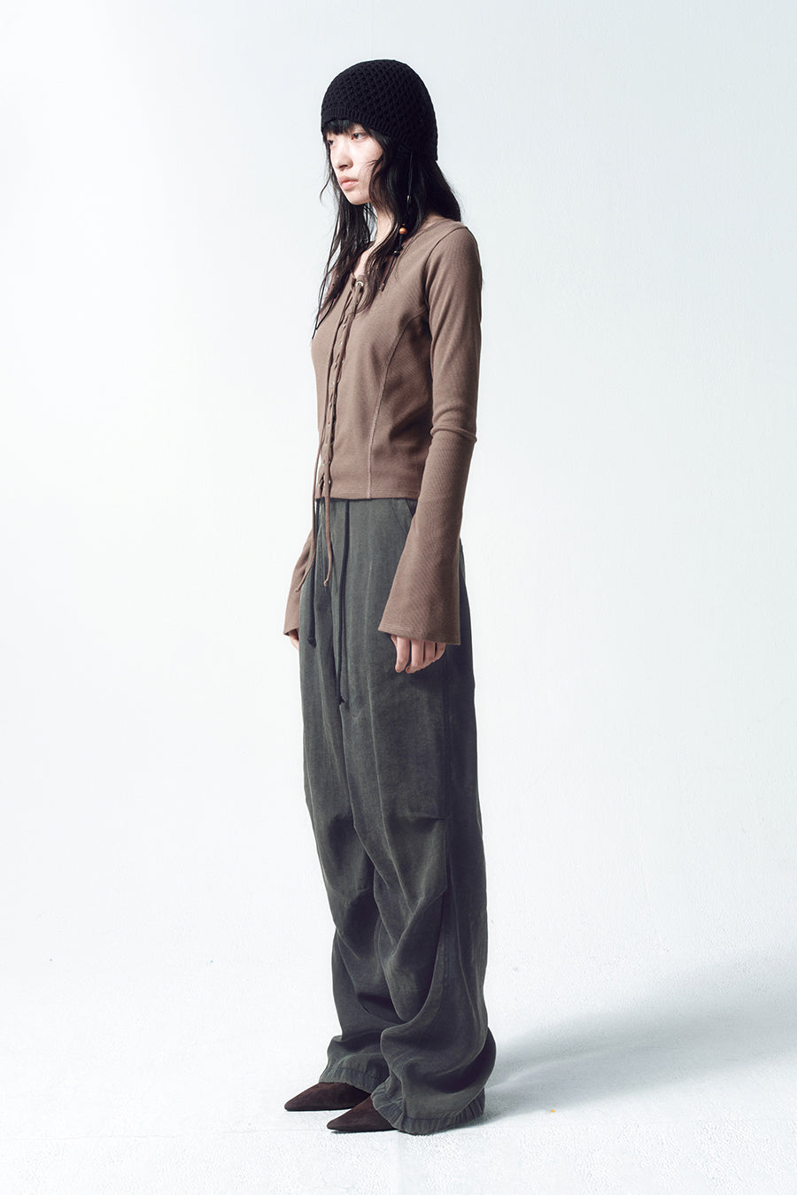 Insilence - Lace-up long sleeve (Brown) product image 4 | TRAB K-Fashion Australia