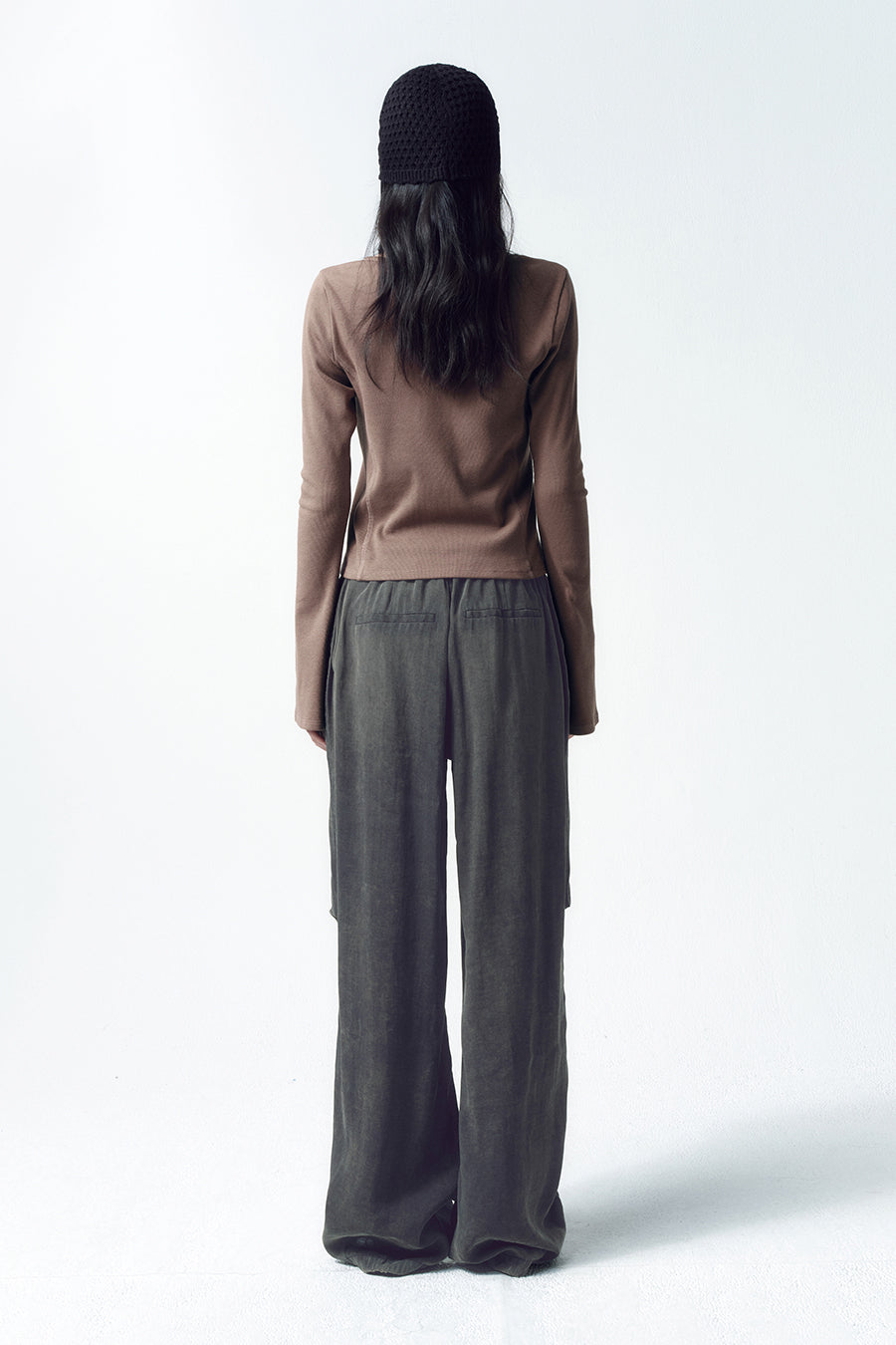 Insilence - Lace-up long sleeve (Brown) product image 6 | TRAB K-Fashion Australia