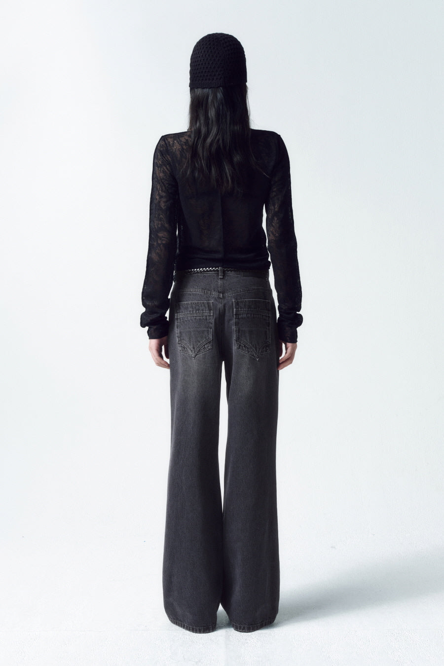 Insilence - Pattern Sheer Long Sleeve (Black) product image 5 | TRAB K-Fashion Australia