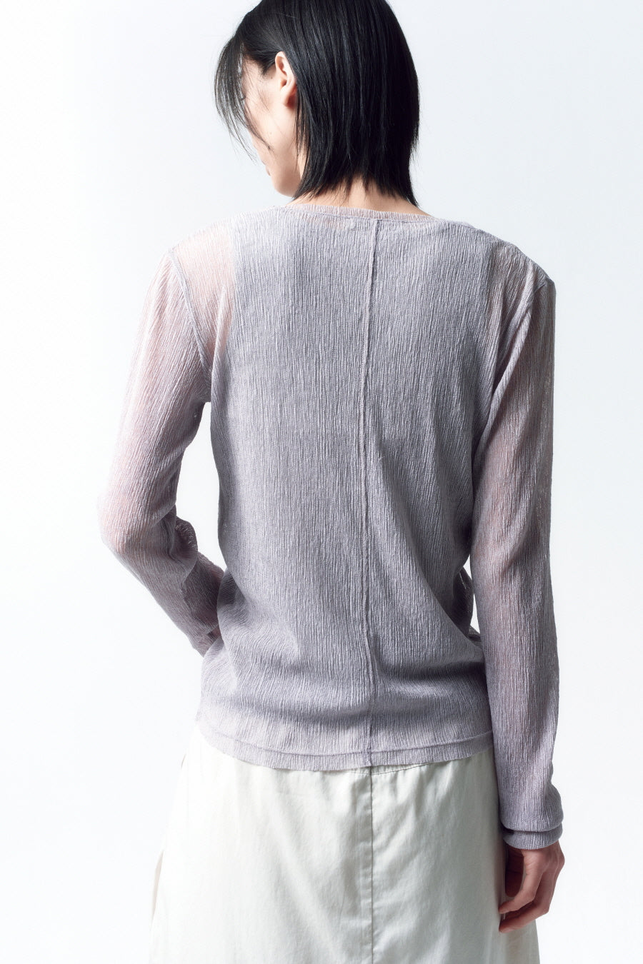 Insilence - Sheer pleated top (Grey) product image 5 | TRAB K-Fashion Australia