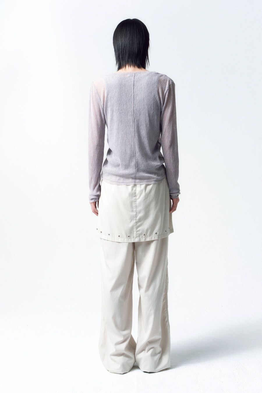 Insilence - Sheer pleated top (Grey) product image 6 | TRAB K-Fashion Australia