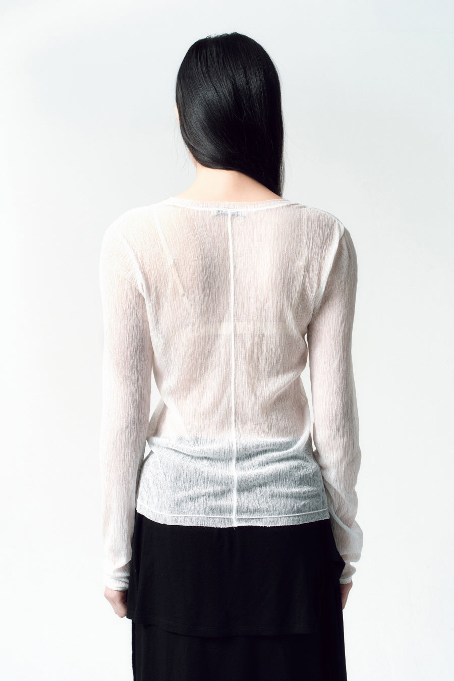 Insilence - Sheer Pleated Top (White) product image 5 | TRAB K-Fashion Australia