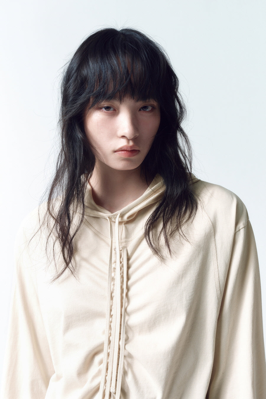 Insilence - String Hoodie Long Sleeve (Beige) product image 4 | TRAB K-Fashion Australia