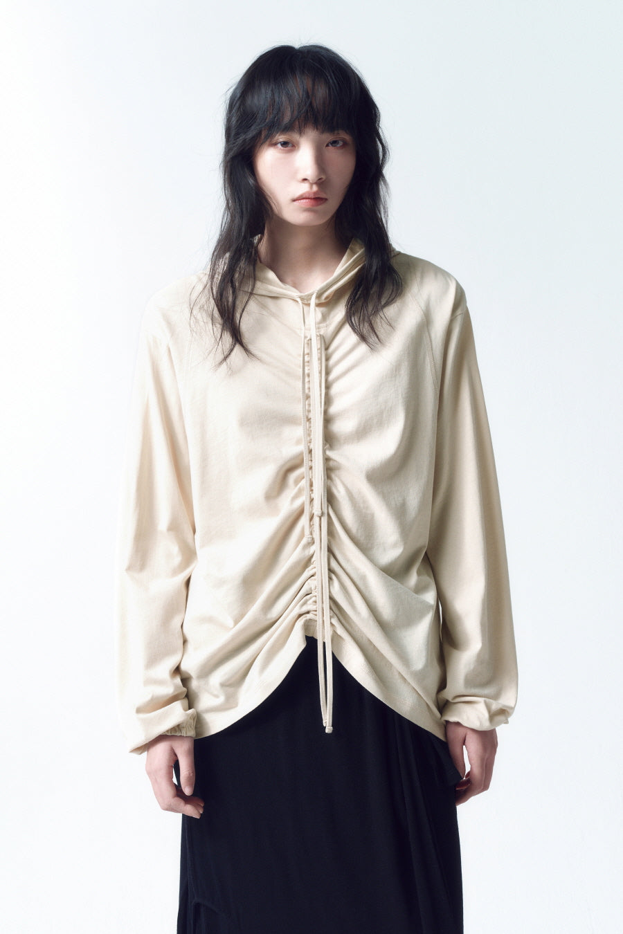 Insilence - String Hoodie Long Sleeve (Beige) product image 6 | TRAB K-Fashion Australia