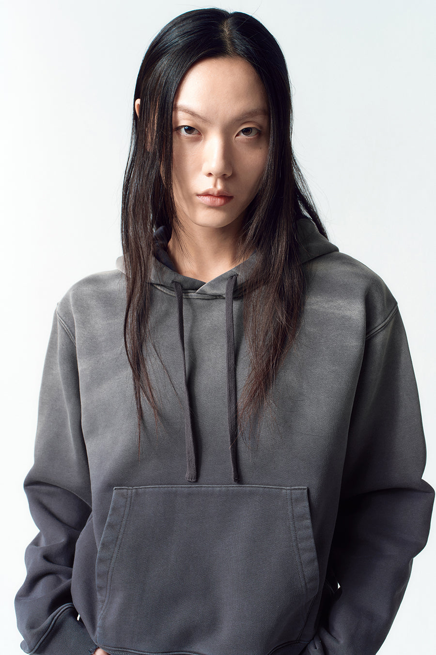 Insilence - Washed Color Soft Hoodie (Charcoal) product image 2 | TRAB K-Fashion Australia