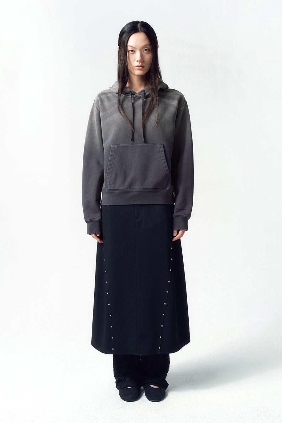 Insilence - Washed Color Soft Hoodie (Charcoal) product image 4 | TRAB K-Fashion Australia