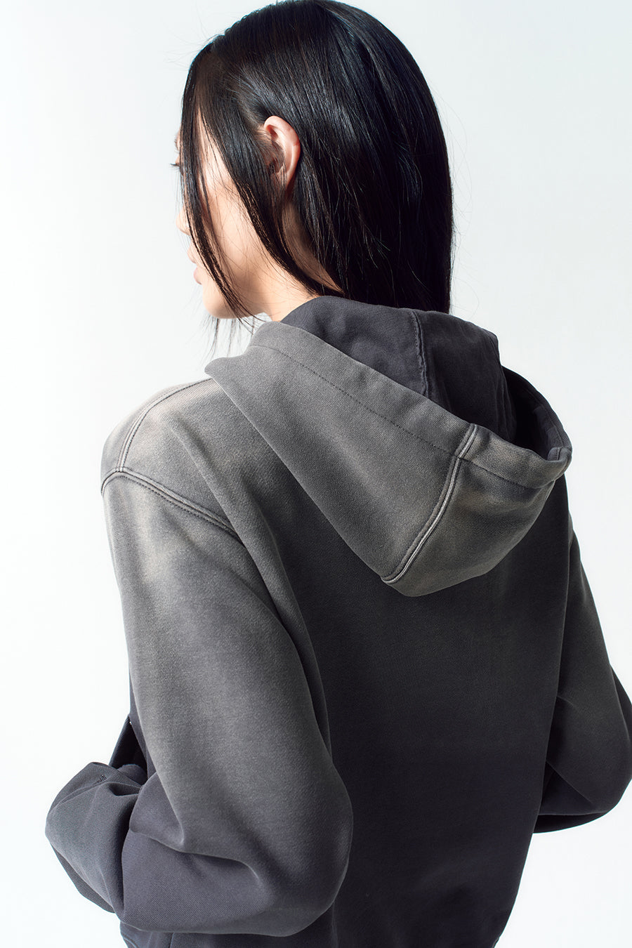 Insilence - Washed Color Soft Hoodie (Charcoal) product image 6 | TRAB K-Fashion Australia