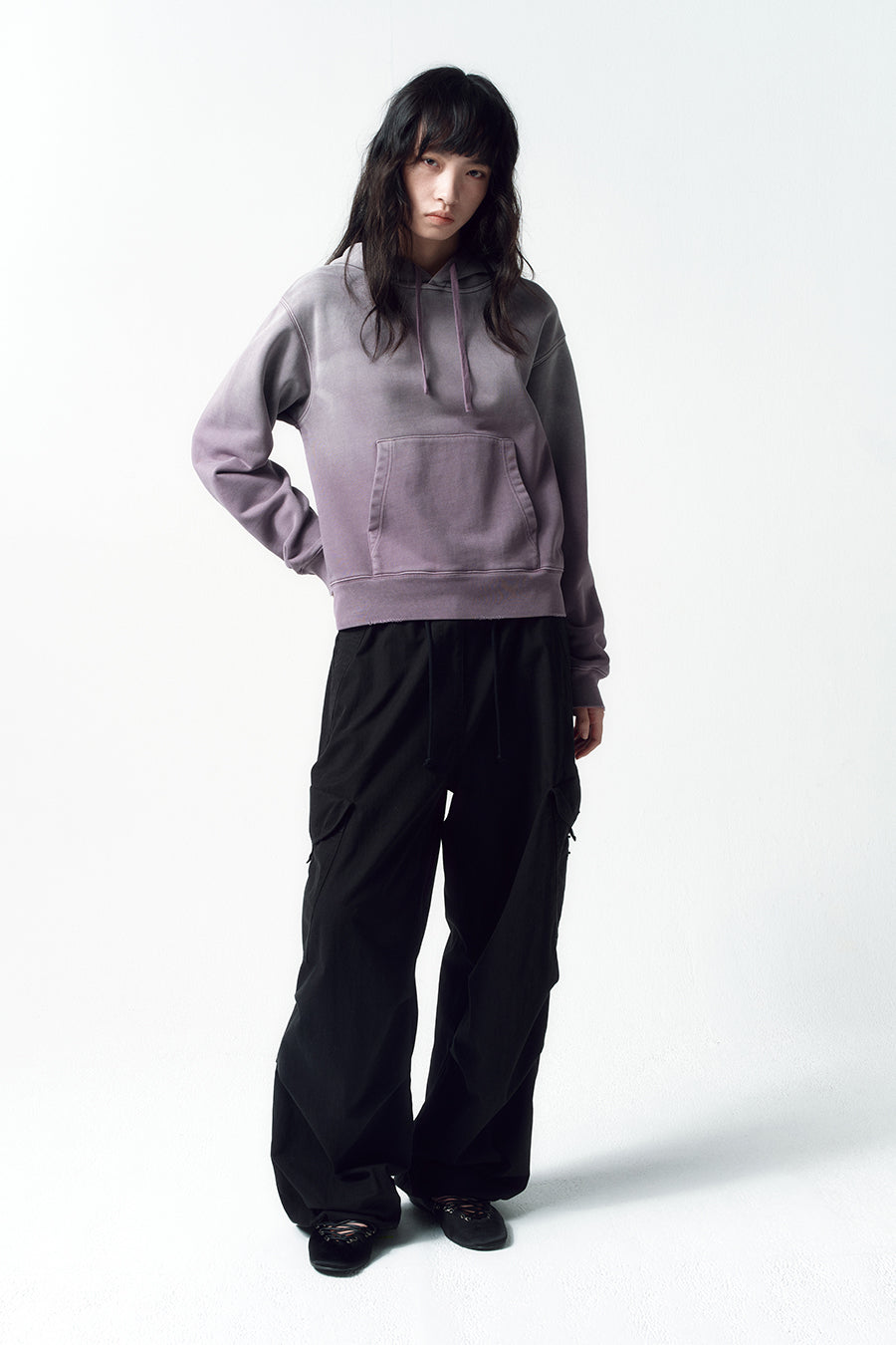 Insilence - Washed Color Soft Hoodie (Purple) product image 2 | TRAB K-Fashion Australia