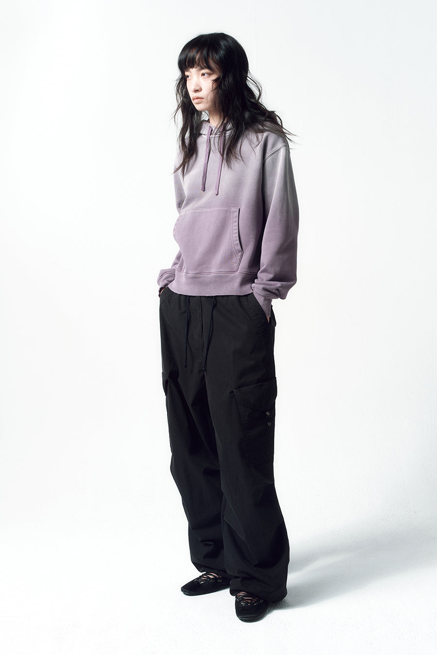 Insilence - Washed Color Soft Hoodie (Purple) product image 3 | TRAB K-Fashion Australia