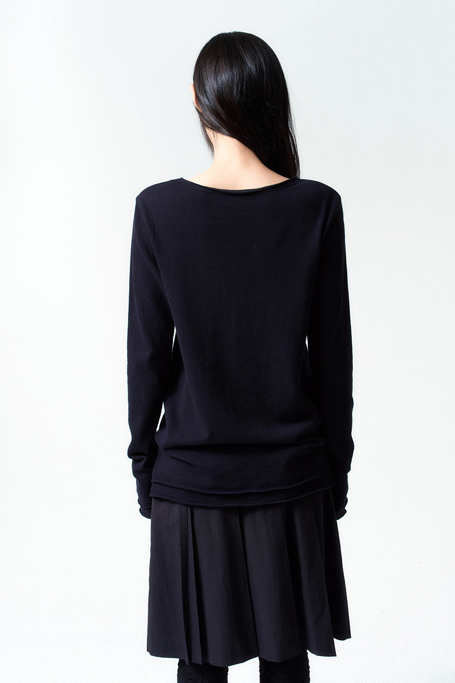 Insilence - Lettering Cotton Linen Long Sleeve (Black) product image 5 | TRAB K-Fashion Australia