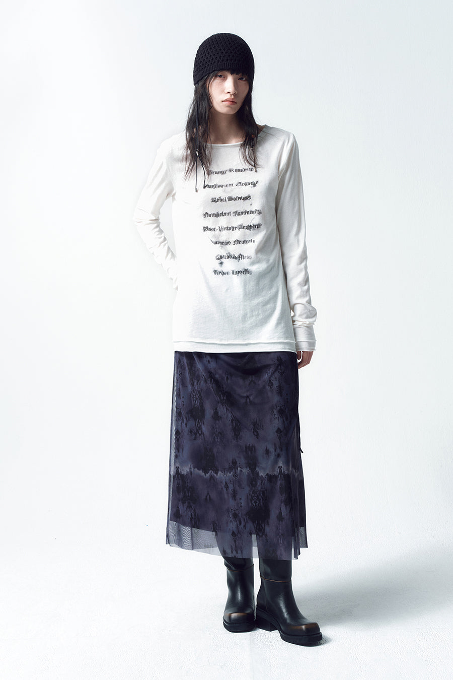 Insilence - Lettering Cotton Linen Long Sleeve (White) product image 6 | TRAB K-Fashion Australia
