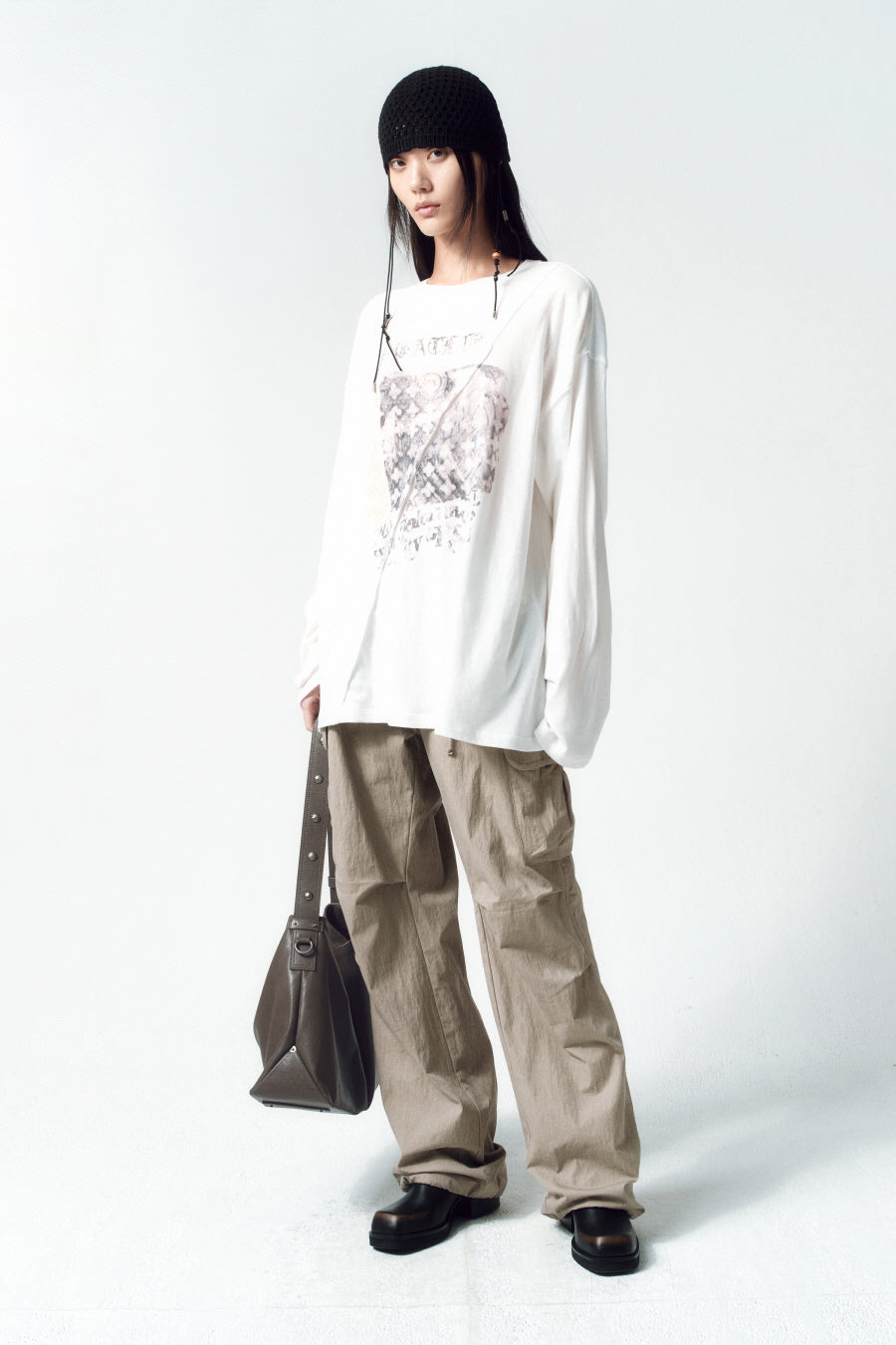 Insilence - Twist Cotton Linen Long Sleeve (Ivory) product image 2 | TRAB K-Fashion Australia