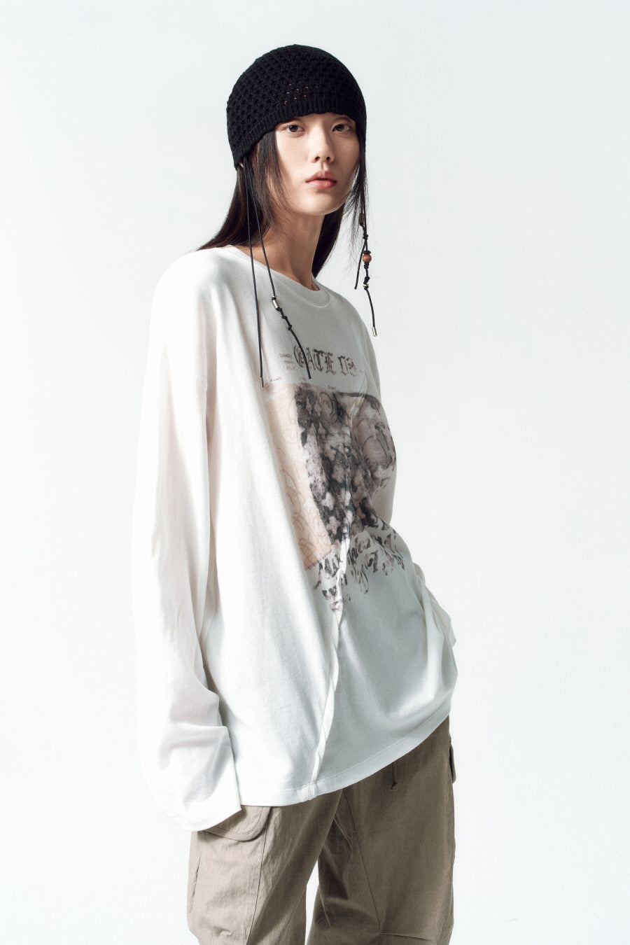 Insilence - Twist Cotton Linen Long Sleeve (Ivory) product image 4 | TRAB K-Fashion Australia