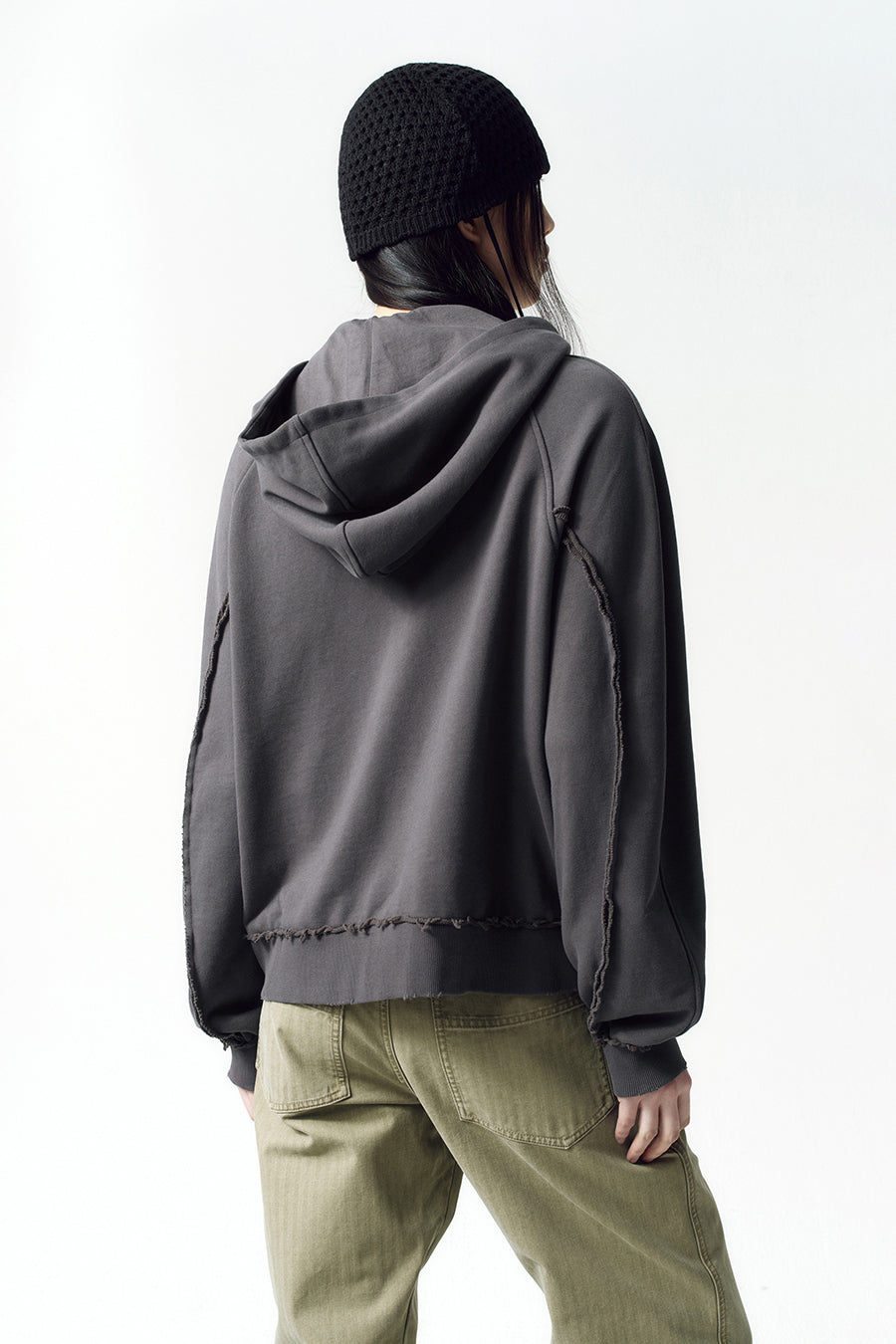 Insilence - Seam Hood Zip-Up (Charcoal) product image 6 | TRAB K-Fashion Australia