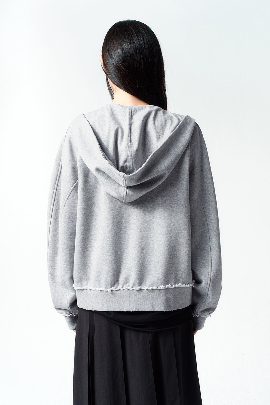 Insilence - Seam Hood Zip-Up (Melange Grey) product image 5 | TRAB K-Fashion Australia