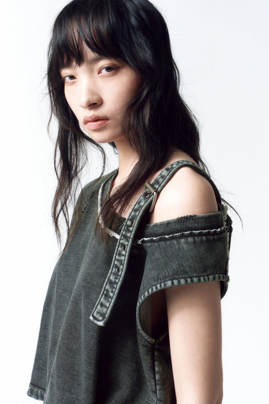 Insilence - Unbalanced Layered Top (Charcoal) product image 3 | TRAB K-Fashion Australia