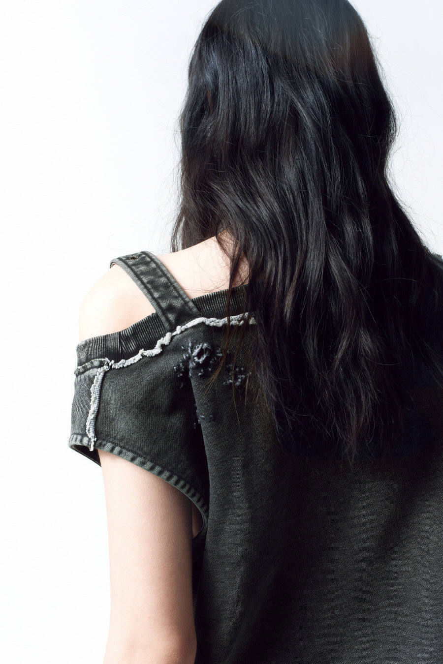 Insilence - Unbalanced Layered Top (Charcoal) product image 5 | TRAB K-Fashion Australia