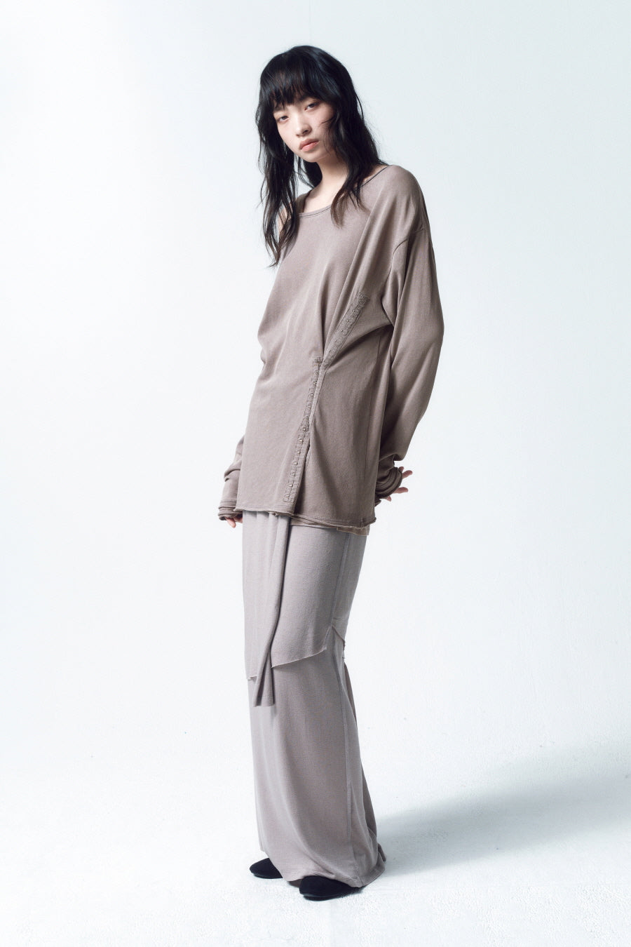Insilence - Hook Oversized Long Sleeve (Dust Beige) product image 1 | TRAB K-Fashion Australia