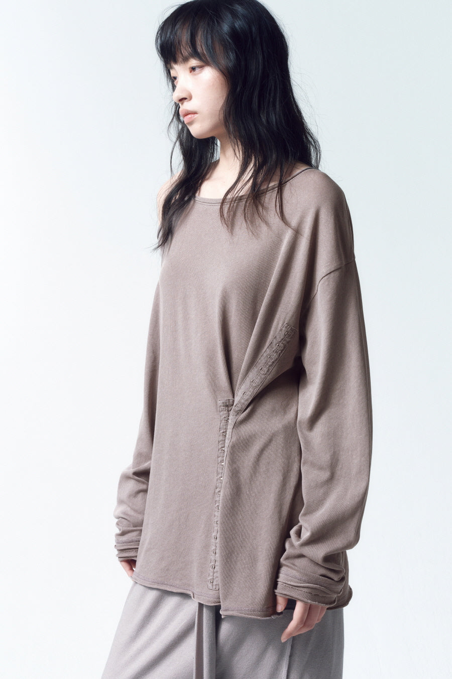 Insilence - Hook Oversized Long Sleeve (Dust Beige) product image 2 | TRAB K-Fashion Australia