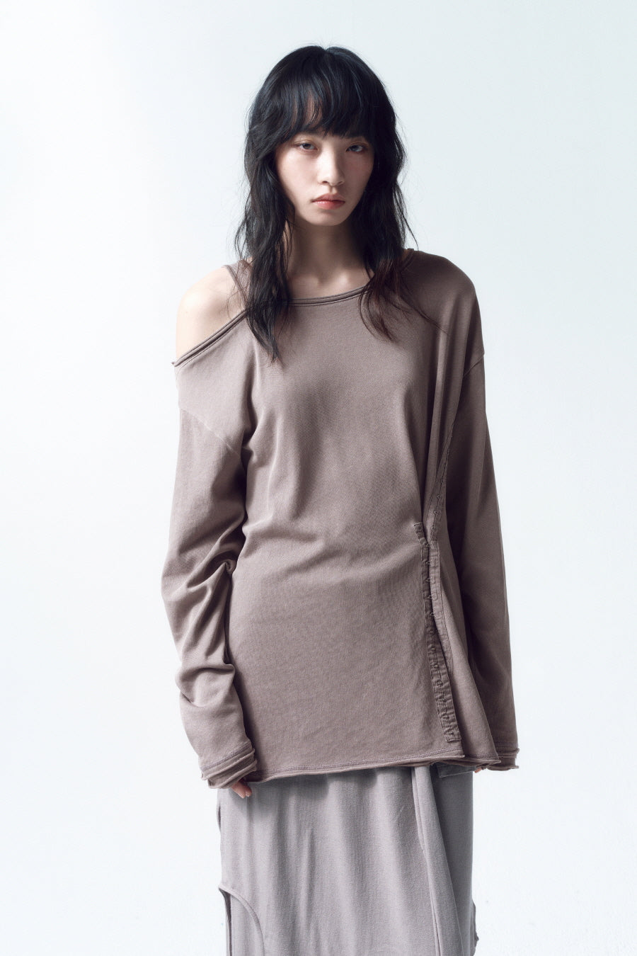 Insilence - Hook Oversized Long Sleeve (Dust Beige) product image 3 | TRAB K-Fashion Australia