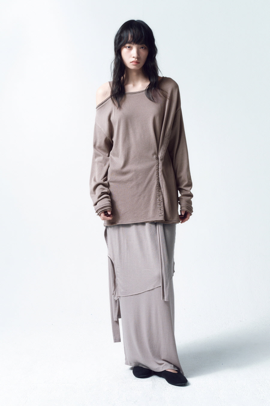 Insilence - Hook Oversized Long Sleeve (Dust Beige) product image 5 | TRAB K-Fashion Australia