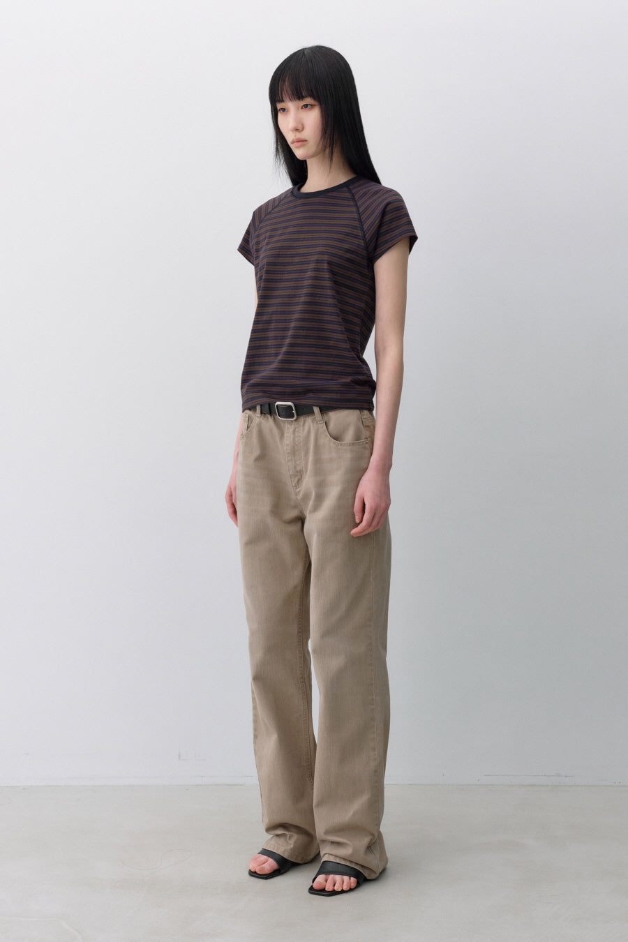 Insilence - Stripe Baby T-Shirt (Brown) product image 3 | TRAB K-Fashion Australia