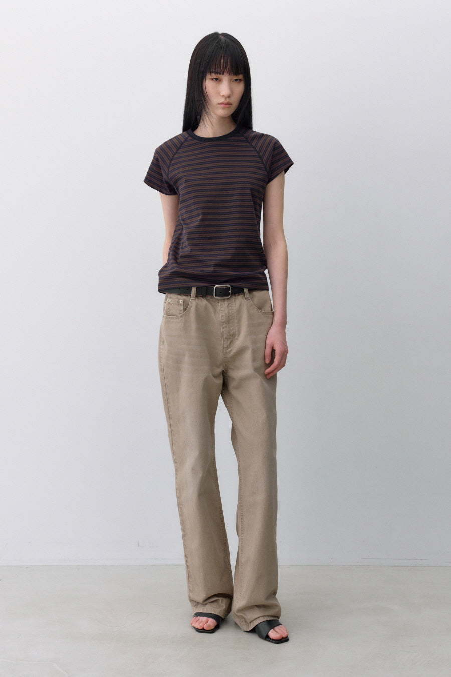 Insilence - Stripe Baby T-Shirt (Brown) product image 1 | TRAB K-Fashion Australia
