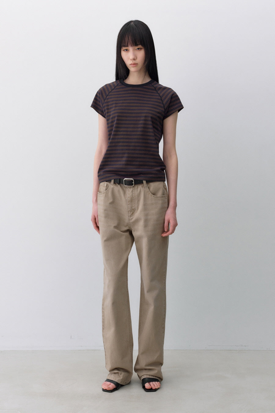 Insilence - Stripe Baby T-Shirt (Brown) product image 4 | TRAB K-Fashion Australia